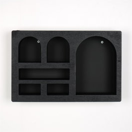 Hanah Home Cry003-S Estantería de pared de madera maciza Negro